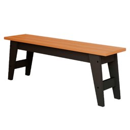 Banco Aurora Chumbo e Nature Estilo Retrô 100% Mdf - 1
