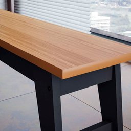 Banco Aurora Chumbo e Nature Estilo Retrô 100% Mdf - 3