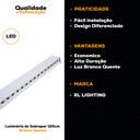 Ver imagem 5 de Luminária Sobrepor Pendente Branca C/ Cabo Led 45w 120cm Bq