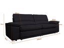 Ver imagem 2 de Sofá Niko 2,30m com Molas Retrátil Reclinável Velosuede - Netsofas - Preto