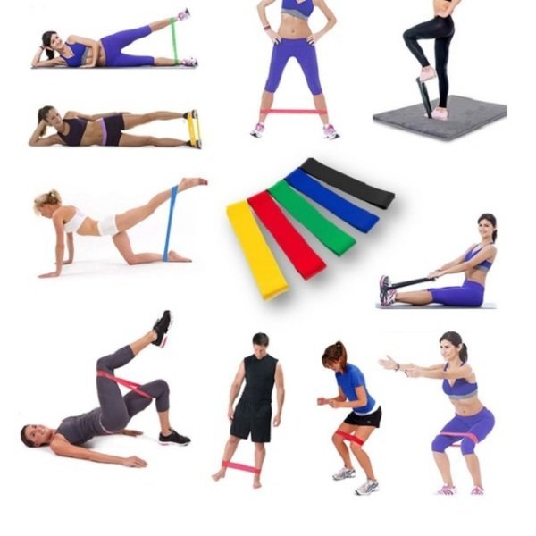 Faixas Elásticas 5 Intensidades Academia Treino Pilates Yoga - 5