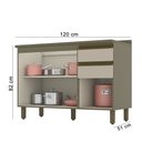 Ver imagem 2 de Balcão de Cozinha 03 Portas 02 Gavetas 120cm c/ Tampo Connect Duna Cristal Henn