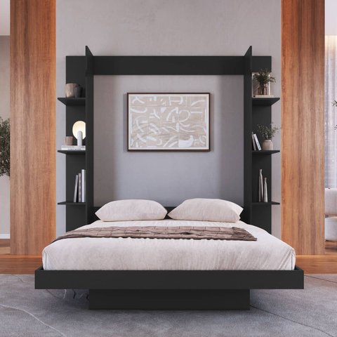 Cama Casal com Estante Articulável Vertical Vancouver para Colchões 138x188 Cm Cv1145 Art In Móveis