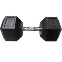 Ver imagem 1 de Halter Peso 20kg Sextavado Dumpbell Emborrachado Cromado Academia Musculaçao Biceps Triceps Exercici