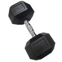 Ver imagem 2 de Halter Peso 20kg Sextavado Dumpbell Emborrachado Cromado Academia Musculaçao Biceps Triceps Exercici