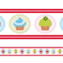Ver imagem 1 de Faixa Decorativa Cupcakes Colorido- Kit 2 unidades