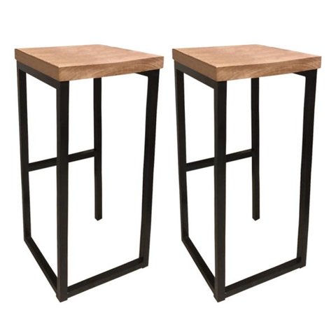 Kit 2 Banquetas Bistro Premium Estilo Industrial
