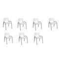 Ver imagem 1 de Kit 7 Cadeira Iso Infantil Creche, Base Cinza Branco