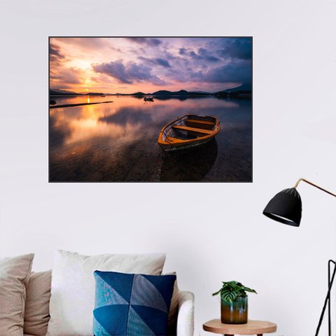 Quadro Canvas Barco por do Sol 50x70