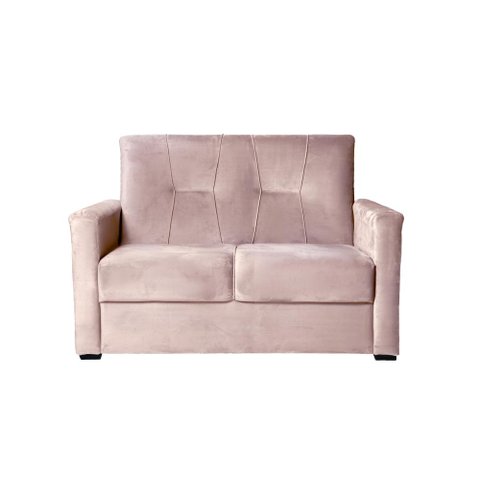 Sofá 2 Lugares Pequeno Alice e Porta Controle Herreiro Cores Cor:rosa Bebe