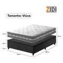 Ver imagem 5 de Cama Box Baú Viúva Preto + Colchão Molas Ensacadas Zidi Miami 128x188x64cm