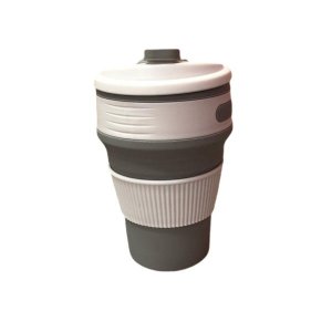 Copo De Silicone Retrátil - 350ml - Cinza