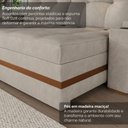 Ver imagem 5 de Sofá Retrátil Reclinável Lunza D28 Detalhe em Madeira:Suede Bege Claro/196cm