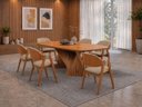 Ver imagem 1 de Sala de Jantar Maciça 6 Cadeiras 1,80x90 Dunnas Sala Nobre
