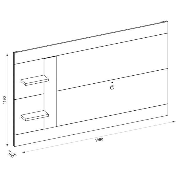 Painel para TV 65 Polegadas 2 Prateleiras Discovery - 4