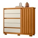 Ver imagem 5 de Guarda Roupa Casal Doble com Espelho 06 Portas e Cômoda Sapateira Duetto 01 Porta e 05 Gavetas