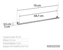 Ver imagem 3 de Toalheiro 70 Cm Inox - Kromus Me0206