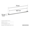 Ver imagem 3 de Toalheiro 70 Cm Inox - Kromus Me0206