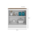 Ver imagem 3 de Conjunto Balcão 80cm e Tampo 80cm Unna - Branco/Carvalho Oak