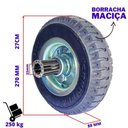 Ver imagem 2 de Roda Pneu Maciço Borracha 3.50-4 7/8 Rolamento Rolete