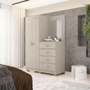 Ver imagem 1 de Cômoda Guarda-roupa Cristal 2 Portas 4 Gavetas - Aurum:fendi