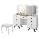 Ver imagem 1 de Penteadeira Camarim Mila com Banqueta Branco – Luapa Móveis