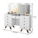 Ver imagem 3 de Penteadeira Camarim Mila com Banqueta Branco – Luapa Móveis