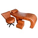 Ver imagem 1 de Kit Maca Estética Metalasse com Mocho e Escadinha Nozes Slk Decor Nina