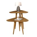 Ver imagem 1 de Kit Sala 2 Mesas Lateral/Apoio 3 Pontas Pés Palito Marrom