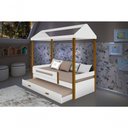 Ver imagem 1 de Cama Casa Sara Branco/mel com Cama Auxiliar com 2 Colchões