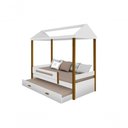Ver imagem 3 de Cama Casa Sara Branco/mel com Cama Auxiliar com 2 Colchões