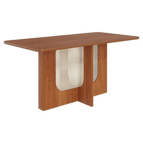 Mesa de Jantar Retangular Louise 160x80 Cinamomo com Tampo em Mdf - Cimol Móveis