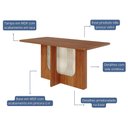 Ver imagem 2 de Mesa de Jantar Retangular Louise 160x80 Cinamomo com Tampo em Mdf - Cimol Móveis