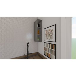 Aéreo Nicho 20cmx 80cm Suporte Cozinha Americana Cinza - 2