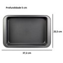 Ver imagem 2 de Assadeira Forma Retangular Antiaderente 37Cm X 25Cm Preto