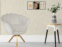 Ver imagem 4 de Kit 2 Poltronas Decorativa Pétala Base Giratória Madeira Couro Bege Mz Decor