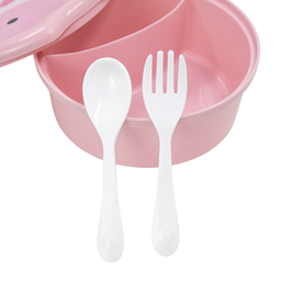 Pote Marmita Infantil Divisória Talher Garrafa Lancheira Criança:rosa - 4