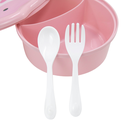 Ver imagem 4 de Pote Marmita Infantil Divisória Talher Garrafa Lancheira Criança:rosa