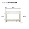 Porta Chaves de Parede com Suporte Madeira Branco - 5