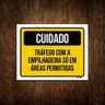 Kit 10 Placas Cuidado Tráfego Empilhadeira Áreas Permitidas - 1