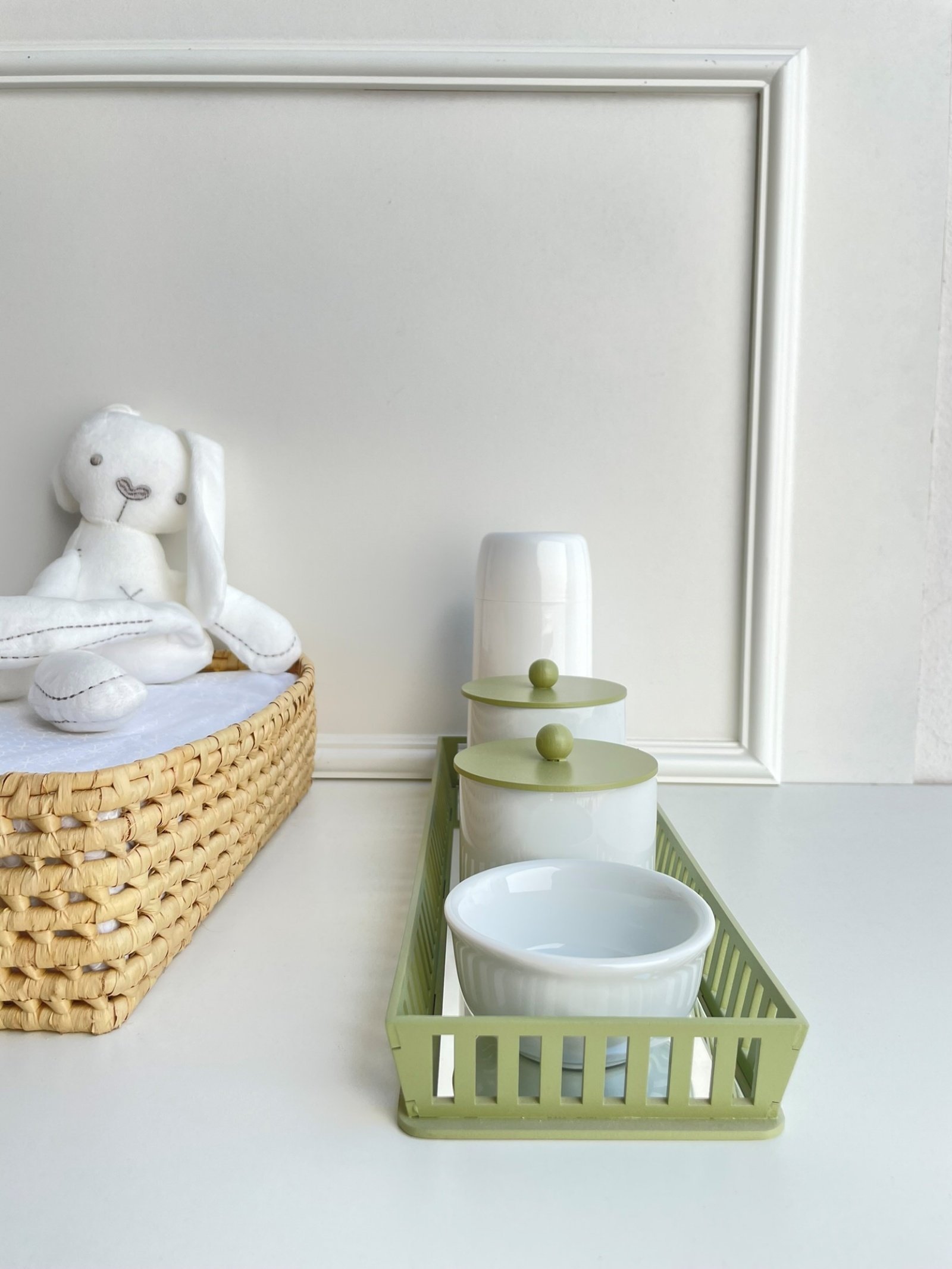 Kit Higiene Bebê Moderno Porcelana Quarto Térmica Banho - Safari - 1