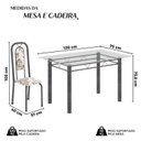 Ver imagem 3 de Conjunto de Mesa Tubular com 4 Cadeiras Lara Prata/Arabesco