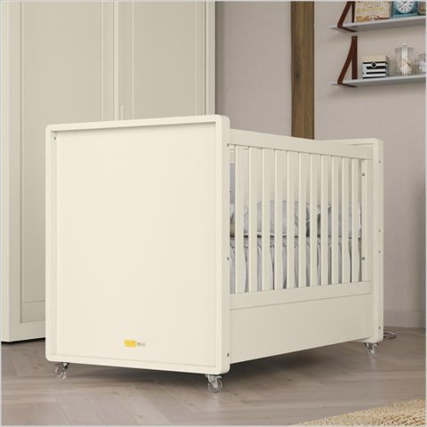 Berço Tutto Laqueado 2 em 1 100% Mdf 61735 Off White Soft Matic Moveis