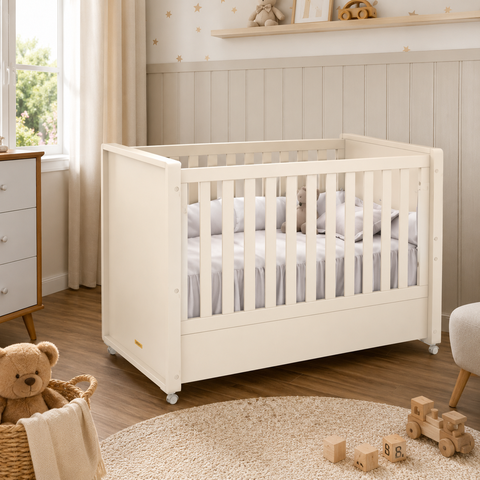 Berço Tutto Laqueado 2 em 1 100% MDF 61735 Off White Soft Matic Moveis