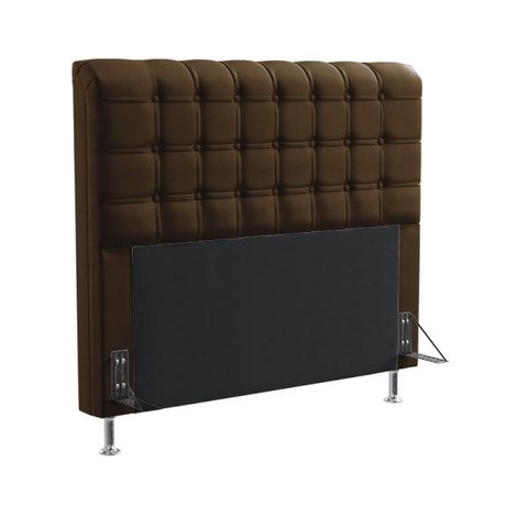 Cabeceira Dama 195 Para Cama King Sued Marrom Aradecor