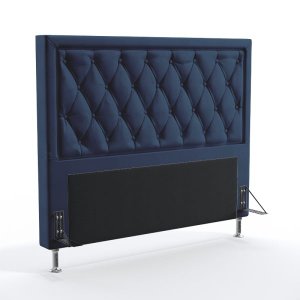 Cabeceira Centaurus 195 Para Cama King Sued Azul Marinho Aradecor