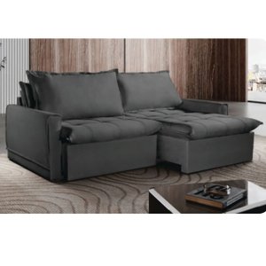 Sofá Cama Amsterdã Caixa Zero 180m Retrátil e Reclinável com Almofadas Soltas - Movenzo Estofados