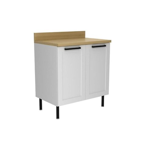 Balcão Cozinha Tecnomobili CZ4303 2 Portas c/Pés 80cm Branco