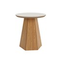 Ver imagem 1 de Mesa Lateral Hexagonal 50x50cm Tb606 Dalla Costa - Off White/freijó