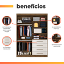 Ver imagem 5 de Modulo Ja Georgia Guarda-roupa Jequitibá/off White